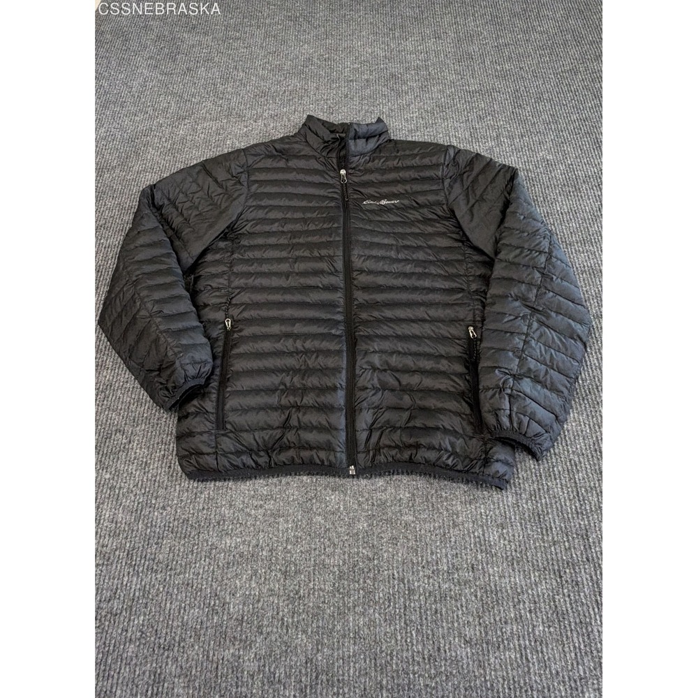 Eddie Bauer Men's Black MicroTherm Lightweight Down Puffer Jacket Size M